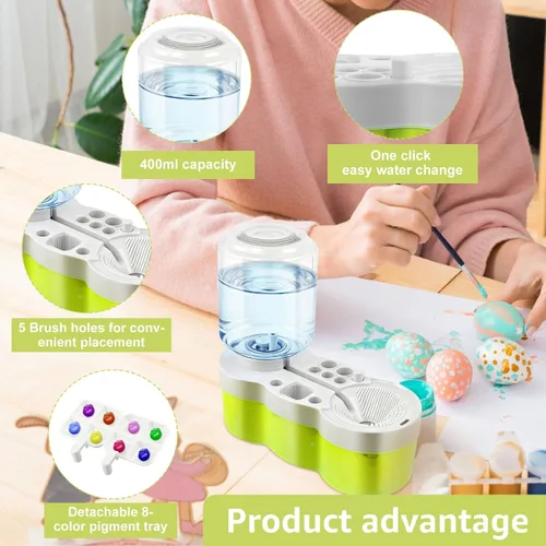 Miniatura 2 de Limpiador de pinceles de pintura para niños 2026 para circulación de agua, limpiador de pinceles de pintura con drenaje dispensador de agua