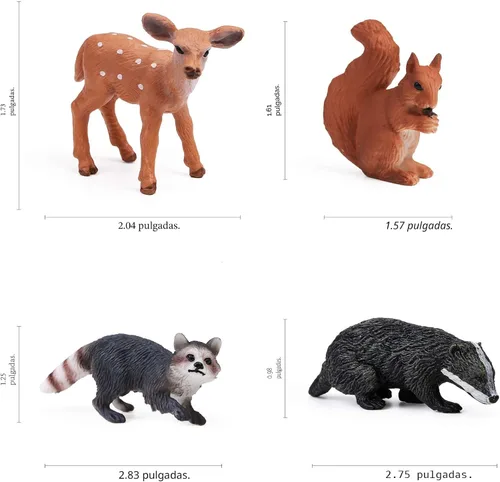 Miniatura 3 de 16 piezas de figuras de animales del bosque para bebés, figuras de criaturas del bosque, juguetes en miniatura, adornos para pasteles y cupcakes