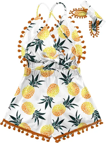 Miniatura 11 de UNICOMIDEA 6M-3T Traje sin espalda para bebé niña traje mameluco con diadema