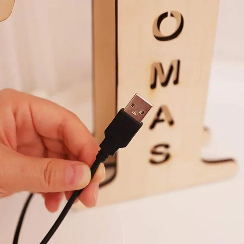 Miniatura 5 de Luz nocturna LED personalizada, letra inicial de madera grabada con nombre para familiares amigos, alfabeto, dormitorio, boda, Navidad, Halloween y j