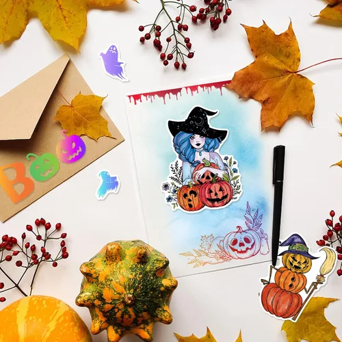 Miniatura 7 de ORIGACH Sellos transparentes y troqueles de corte, de calabaza de Halloween, de silicona, para hacer tarjetas, álbumes de recortes, manualidades, etc
