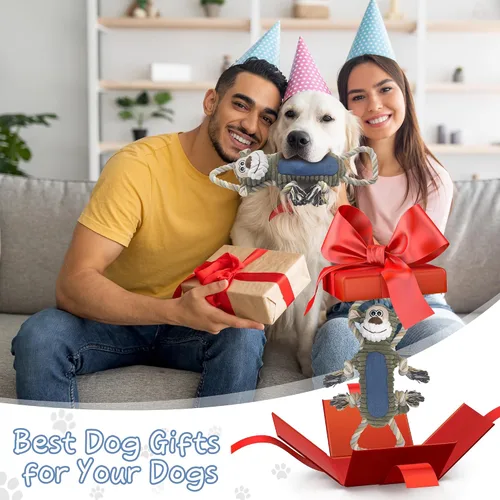 Miniatura 5 de BUYPOW Juguetes para perros grandes – Juguetes chirriantes de felpa para perros medianos y pequeños (paquete de 3 monos y patypus)