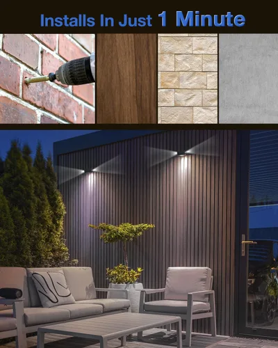 Miniatura 5 de Luces de valla alimentadas por energía solar al aire libre, impermeables, LED de 3 lados, paquete de 8 para patio, cubierta, terraza, barandilla