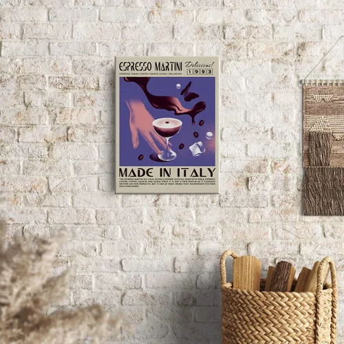 Miniatura 4 de Divertido lienzo de cóctel para decoración de pared de Martini Espresso Martini, 12 x 15 pulgadas, decoración moderna para el hogar, cocina, bar