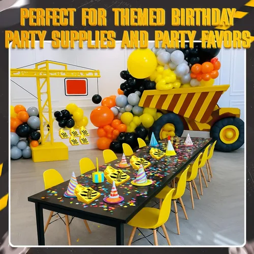 Miniatura 6 de Bedwina Suministros de fiesta de cumpleaños de construcción, 12 decoraciones de fiesta en construcción, minibolsas de lona no tejidas con asas