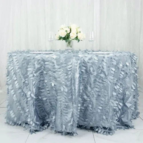 Miniatura 37 de TABLECLOTHSFACTORY - Mantel cuadrado de tela de tafetán de pétalos de hojas 3D de 54 pulgadas, color negro