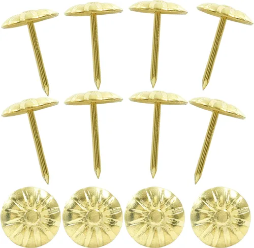 Miniatura 5 de 100 tachuelas decorativas para tapicería de latón dorado, muebles antiguos, clavos para tapicería, margaritas para sofá, puerta y manualidades