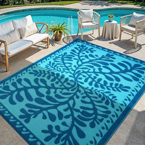 Miniatura 31 de Anidaroel Alfombras de exterior de 6 x 9 pies para patios, impermeables, reversibles, de plástico tropical, alfombra de campamento, alfombra grande