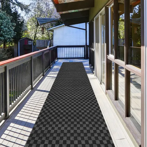 Alfombra de pasillo de 2 x 6 pies, para interiores y exteriores, cocina, entrada, dormitorio, con respaldo de goma antideslizante, tapete de garaje,