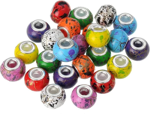 Miniatura 3 de RUBYCA 30 cuentas de cristal de Murano abstracto a granel para pulseras europeas para hacer joyas de bricolaje