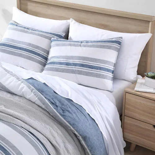 Miniatura 2 de Nautica Juego de edredón individual/individual XL, ropa de cama reversible con funda a juego, decoración de habitación a rayas, artículos esenciales