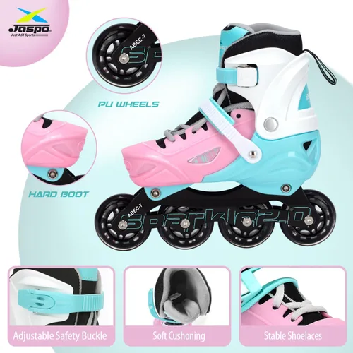 Miniatura 2 de Jaspo Sparkle 2.0 - Patines en línea/cuádruples convertibles y ajustables, diseño 2 en 1, chasis de aluminio, ruedas de poliuretano 85A de 2.756 in