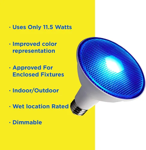 Miniatura 2 de Satco S29482 - Bombilla LED de color PAR38 de 11,5 W, color azul