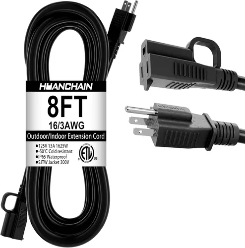 Miniatura 50 de HUANCHAIN Cable de extensión para interiores y exteriores, 50 pies, impermeable, calibre 16/3, flexible, resistente, cable de extensión para Amarillo