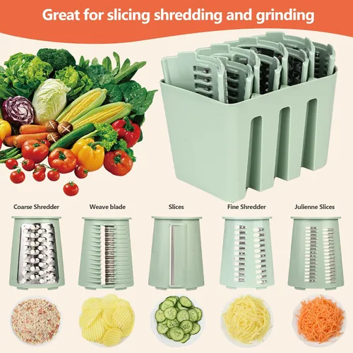 Miniatura 2 de Rallador de queso con encimera de manivela para cocina, rallador con mango para rotación de cocina, cortador de verduras, molinillo de frutos secos