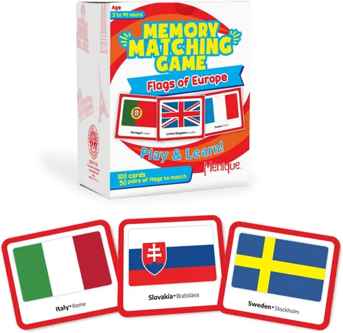 Miniatura 19 de Menique Flags of The Americas Juego de Memoria de Banderas de las Américas – Edición en Español – 70 Tarjetas (35 Parejas) con Banderas, Países
