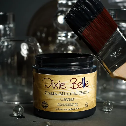 Miniatura 3 de Dixie Belle Paint Company - Pintura con acabado de tiza para muebles, color negro (Caviar), 1 galón, 128 fl oz, pintura mineral color rosa intenso