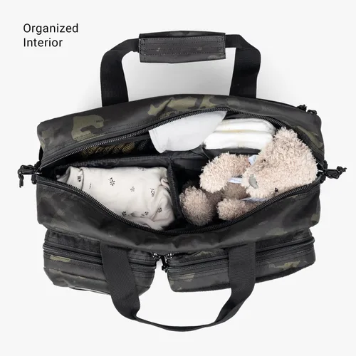 Miniatura 8 de Tactical Baby Gear Bolsa de pañales táctica de 4ª generación para papás con cambiador incluido, correas para cochecito Multicam Black