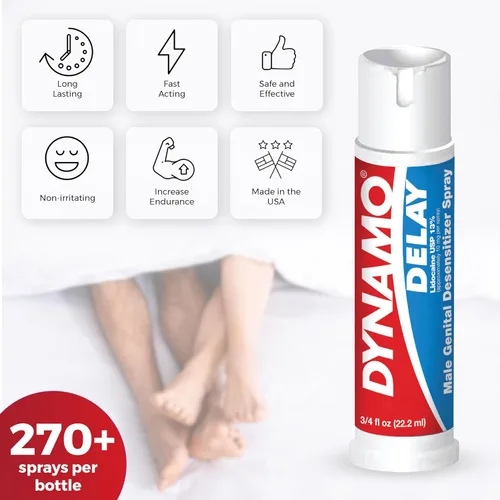 Miniatura 5 de Dynamo Delay Spray para hombres – 13% lidocaína anestésica en aerosol para ayudarte a durar más tiempo en la cama – Paquete de 5 unidades Climax