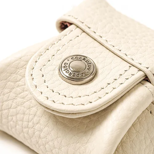 Miniatura 90 de Cockatoo Monedero de cuero genuino para cambio, mini billetera con bolsillo a presión para hombres y mujeres, Rojo (Aurora Red), Casual