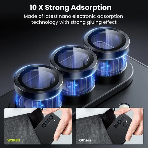 Miniatura 3 de WSKEN para Z Fold 7 Funda Protectora de Lente de Cámara - Ultra HD Antirreflejante Vidrio de Metal Templado Anti Arañazos Película Protectora