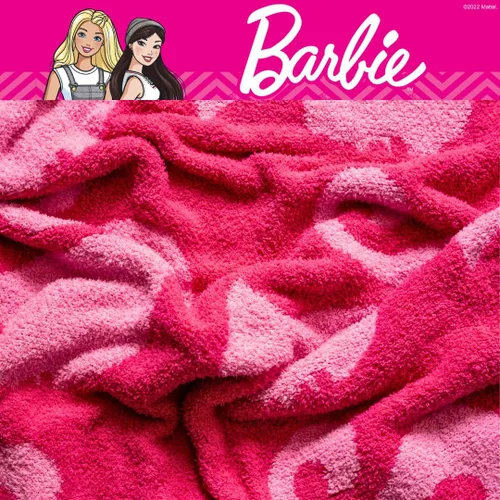 Miniatura 4 de Franco Collectibles Barbie - Ropa de cama para adultos, suave, acogedora, elegante, Dream Lux Intarsia, manta de punto, 50 x 60 pulgadas