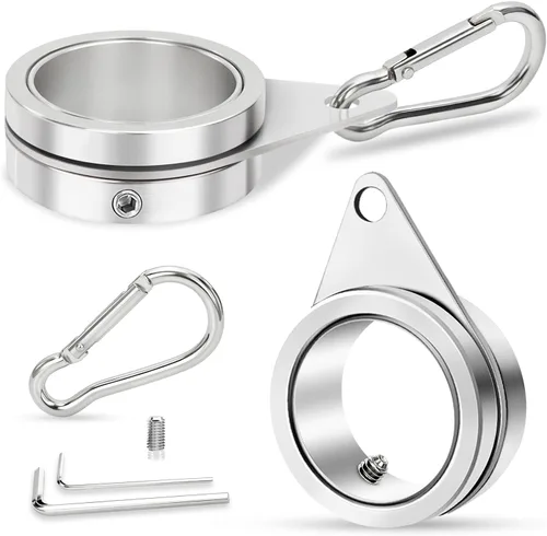 Miniatura 10 de Anillos giratorios de asta de bandera de 1 pulgada, clips giratorios de aleación de aluminio anti-envoltura de 360°, anillos giratorios de montaje