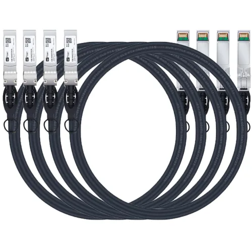 Miniatura 25 de H!Fiber SFP+ Cable 10G SFP+ DAC, 0.8 ft (0.82 pies), cable Twinax de cobre de conexión directa pasiva para Cisco SFP-H10GB-CU0.25M, Ubiquiti UniFi