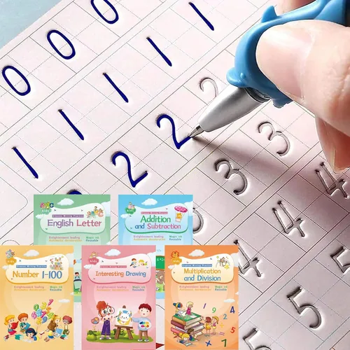 Miniatura 2 de Cuadernos de escritura mágica Libros de ejercicios de práctica de escritura Cuaderno de copia reutilizable con pluma mágica Diseño de plantilla