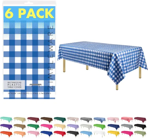 Miniatura 76 de Zimpleware - Mantel redondo de plástico para fiestas de 213 cm (84 pulgadas) de diámetro (paquete de 1, 6 y 12 unidades)