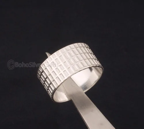 Miniatura 2 de 925 Silver Ring, Handmade Spinner Ring, Fidget Spinner Ring Women, Anxiety Band Ring, Wide Band Spinner Ring, Meditation Silver Ring, Unique Ring