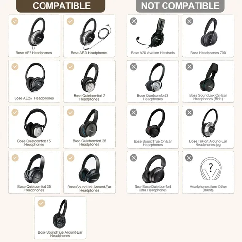 Miniatura 2 de Aurivor Almohadillas de Repuesto para Oídos/Cojines para Auriculares Bose QuietComfort (QC) 35 35ii 25 15 2 y Más Auriculares, Fundas Mejoradas