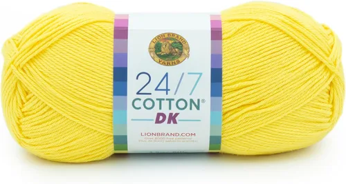 Miniatura 32 de Lion Brand Yarn Estampados DK de algodón 24/7, hilo para tejer, ganchillo y manualidades, azul, paquete de 1 Cotton Yarn for Knitting, Crochet