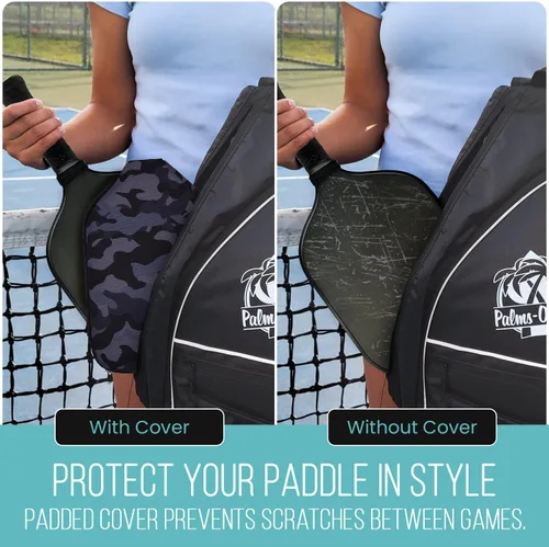 Miniatura 5 de Palms-O-Aces Pickleball Paddle Cover Canvas Padded Pickleball Paddles Sleeve with Zipper Lightweight Protective Paddle Case for Standard Paddles