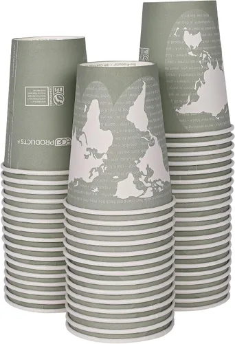 Miniatura 11 de ECO PRODUCTS Tazas de café de espresso desechables y compostables World Art de 4 onzas, caja de 1000, taza de papel caliente renovable, forro de PLA