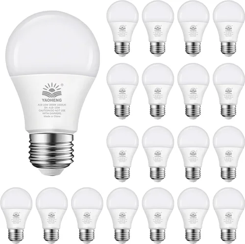 Miniatura 8 de Bombilla LED A19, bombillas LED equivalentes a 100 W, 2700 K blanco cálido, 1500 lúmenes, base E26 estándar, no regulable, bombillas superbrillantes