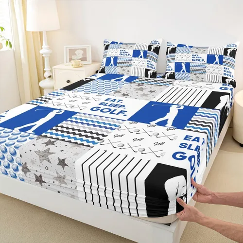Miniatura 23 de Erosebridal Sábanas de baloncesto para niños y niños, sábana bajera deportiva tamaño individual, sábanas para canchas de baloncesto, ropa de cama