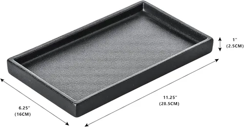 Miniatura 6 de Bandeja de maquillaje de cerámica Redelaenor, soporte de accesorios de baño negro para organizador de fregadero de cocina y bandeja decorativa