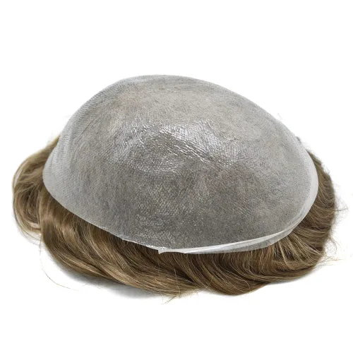Miniatura 5 de Tupé para hombre, extensiones de cabello humano Remy para hombre, piel fina, 0.002 in, sistema de reemplazo de cabello con bucle en V para hombres