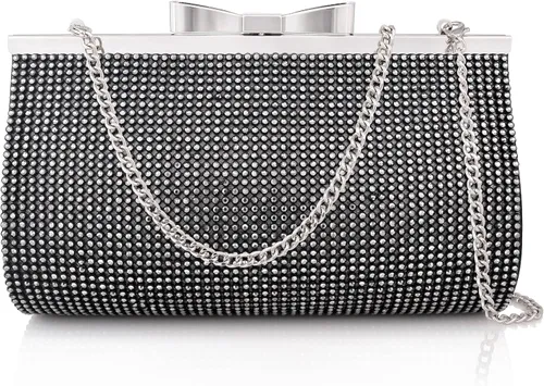 Miniatura 4 de Bolso de mano de noche para cóctel, baile de graduación, cristales brillantes con diamantes de imitación para novia y dama de honor, boda, fiesta