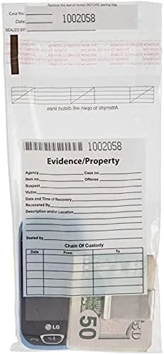 BankSupplies Bolsas de evidencia claras de 5 pulgadas de ancho x 9 pulgadas de alto, a prueba de manipulaciones, caja de 1000