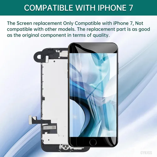 Miniatura 3 de Para iPhone 7 Reemplazo de pantalla negro con botón de inicio 4.7 "3D táctil LCD digitalizador Asamblea completa con cámara frontal oído altavoz