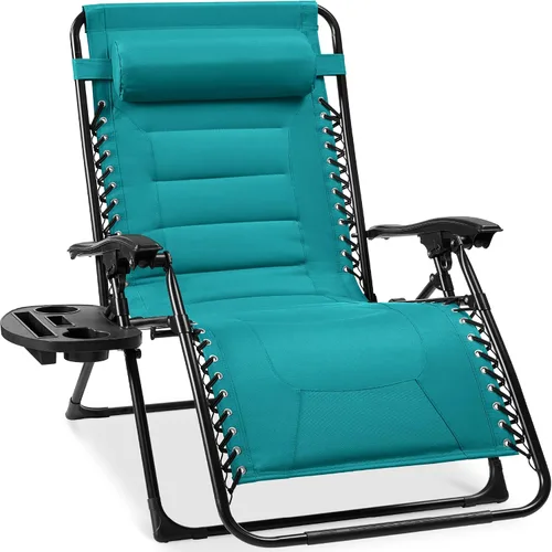 Miniatura 31 de Best Choice Products Silla acolchada de gravedad cero de gran tamaño, reclinable plegable para patio al aire libre, tumbona antigravedad XL