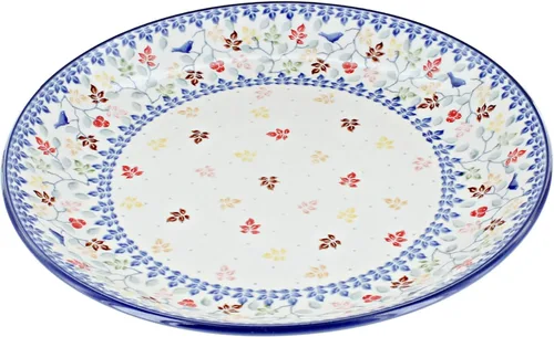 Miniatura 34 de Cerámica pulida de rosa azul – Plato de cena Athena marrón – 10.5 pulgadas de diámetro – Ideal para comidas diarias, comidas informales o como