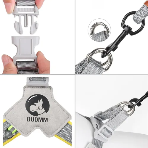Miniatura 5 de Arnés para perro, arnés en forma de Y, transpirable, disipación de calor, fácil de usar, letreros reflectantes nocturnos para perros pequeños