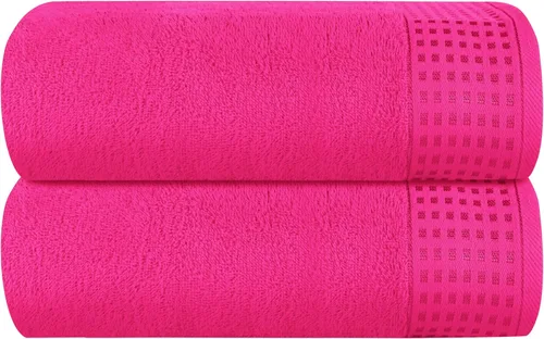 Miniatura 45 de GLAMBURG Juego de 2 toallas de baño de gran tamaño 100% algodón, 28 x 55 pulgadas, ultra suaves, altamente absorbentes, compactas, de secado rápido