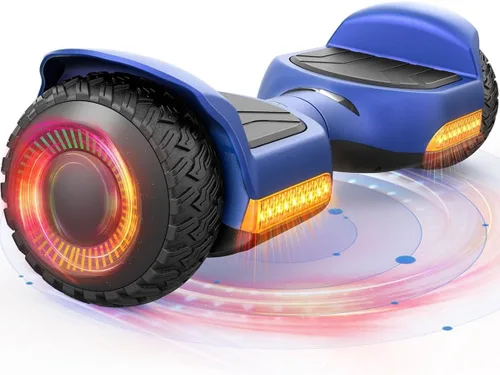 Gyroor Scooter de equilibrio automático G13 todo terreno con luces LED, autoequilibrio todoterreno con Bluetooth para niños de 6 a 12 años y Azul
