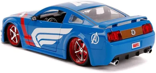 Miniatura 8 de Jada Marvel 1:24 2006 Ford Mustang - Auto fundido a presión con figura del Capitán América de 2.75 pulgadas, juguetes para niños y adultos