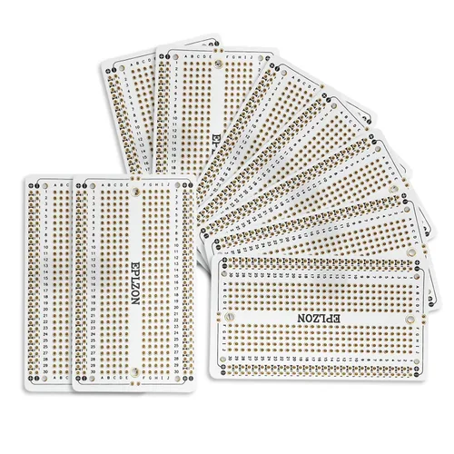 Miniatura 8 de 10 piezas de placa de circuito impreso soldable chapada en oro para proyectos electrónicos de bricolaje aplicable a proyectos de soldadura Azul
