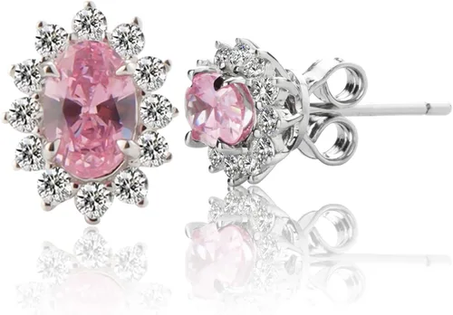 Plata de ley 925 con zafiro creado de 15 quilates rubí amatista esmeralda aguamarina peridoto de turmalina piedra natal aretes estilo princesa Diana